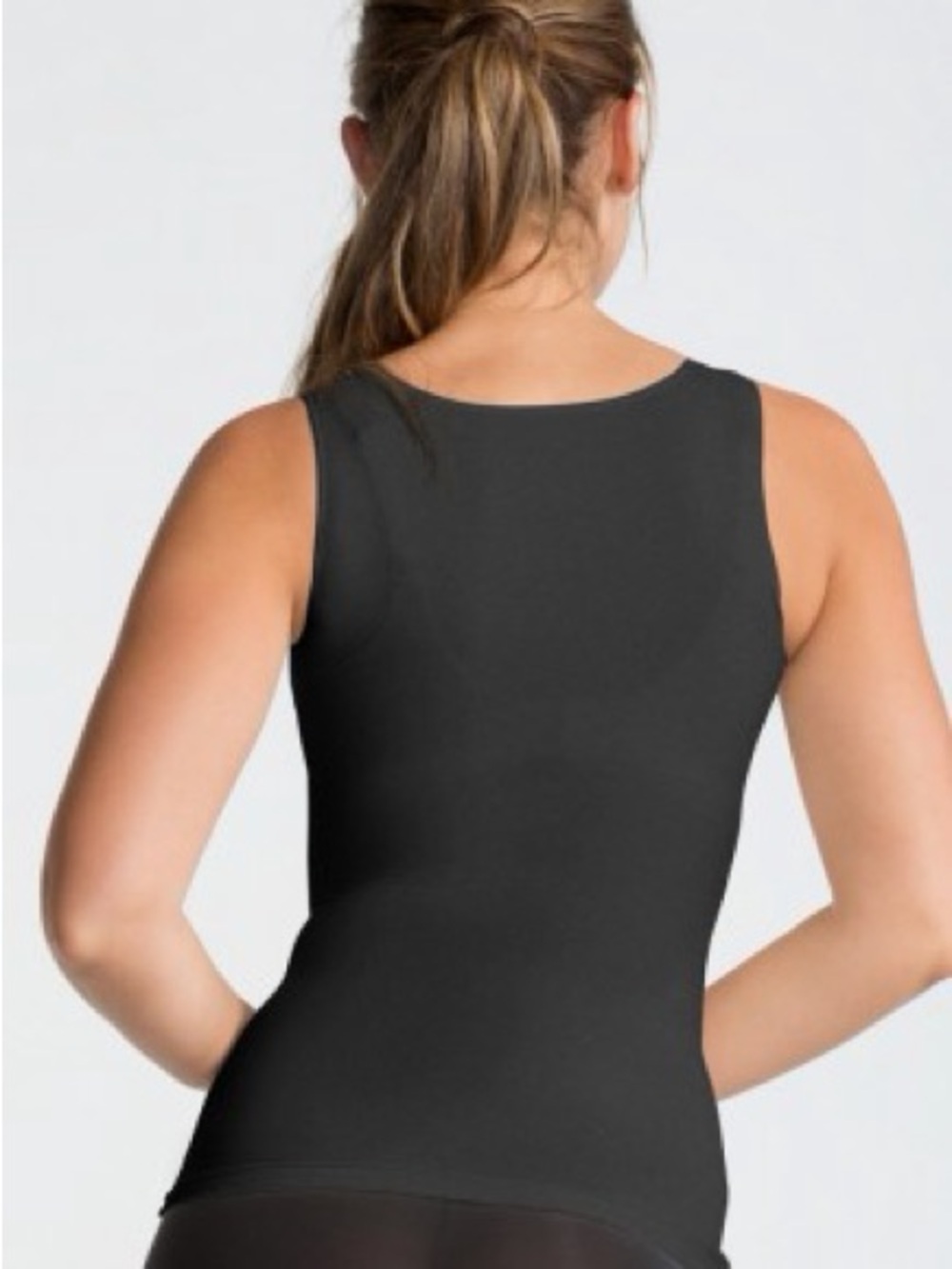 SPANX In & Out Tank Top Black Shapewear Scoop Neck Size L - Picture 2 of 6